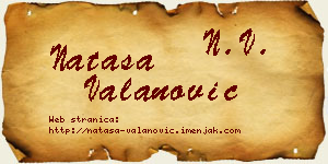 Nataša Valanović vizit kartica